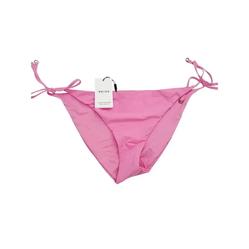 REISS Ripley Side Tie Bikini Bottom Size 6 NEW Bright Pink Swimwear Swimsuit